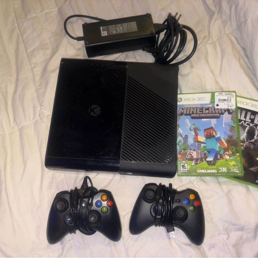 360 Black Console Bundle with Controllers and Games